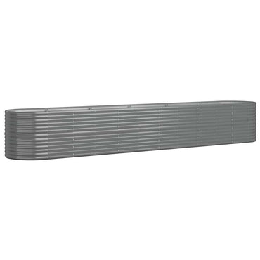 vidaXL Hochbeet Verzinkter Stahl 440x80x68 cm Grau