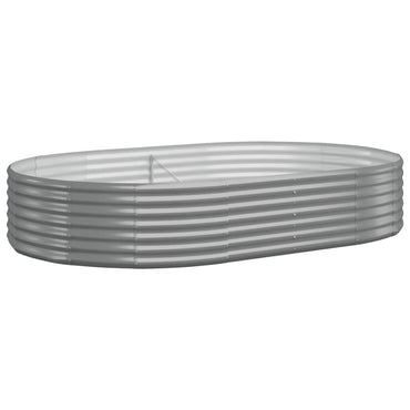 vidaXL Carré potager en acier galvanisé 214x140x36 cm Gris