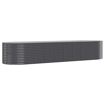 vidaXL Carré potager en acier galvanisé 396x100x68 cm anthracite