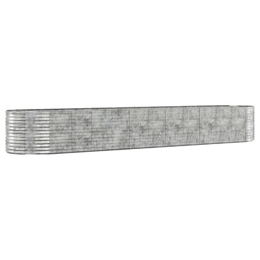 vidaXL Jardinière surélevée en acier poudré 507x100x68 cm Argenté