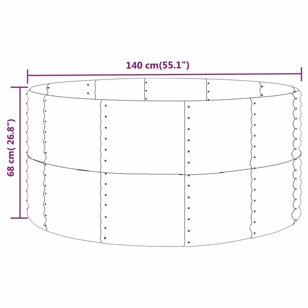 vidaXL Carré potager gris 140x140x68 cm Acier galvanisé