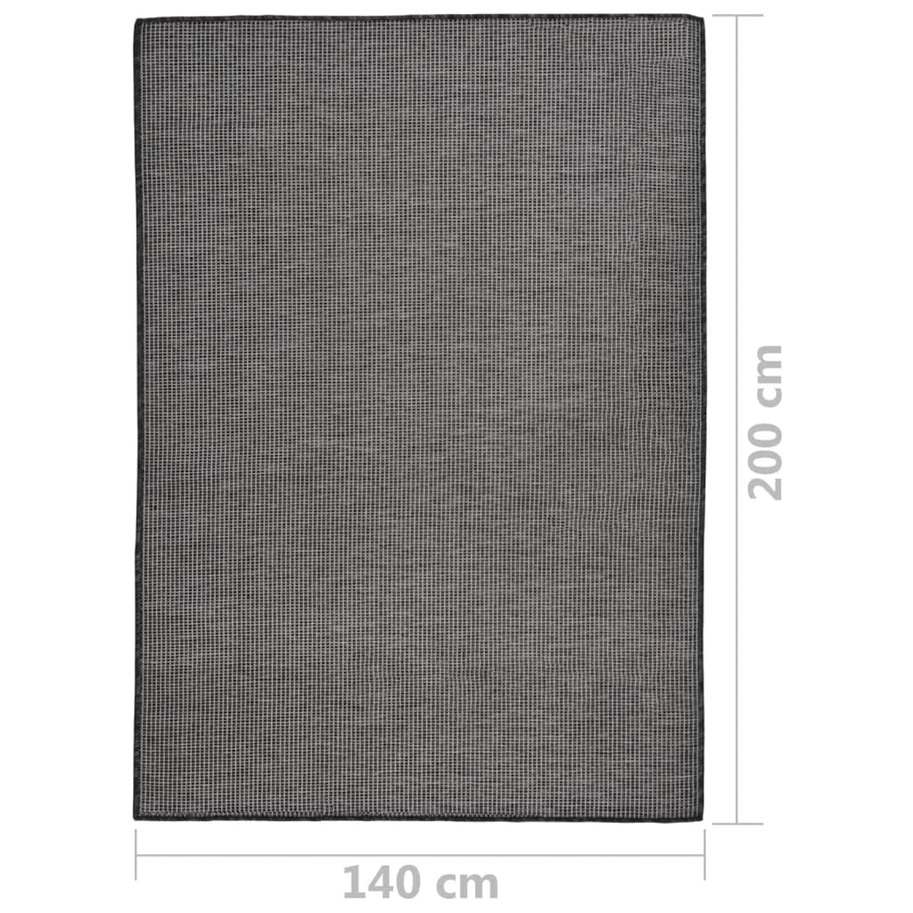 vidaXL Tapis d'extérieur tissé à plat 140x200 cm Gris