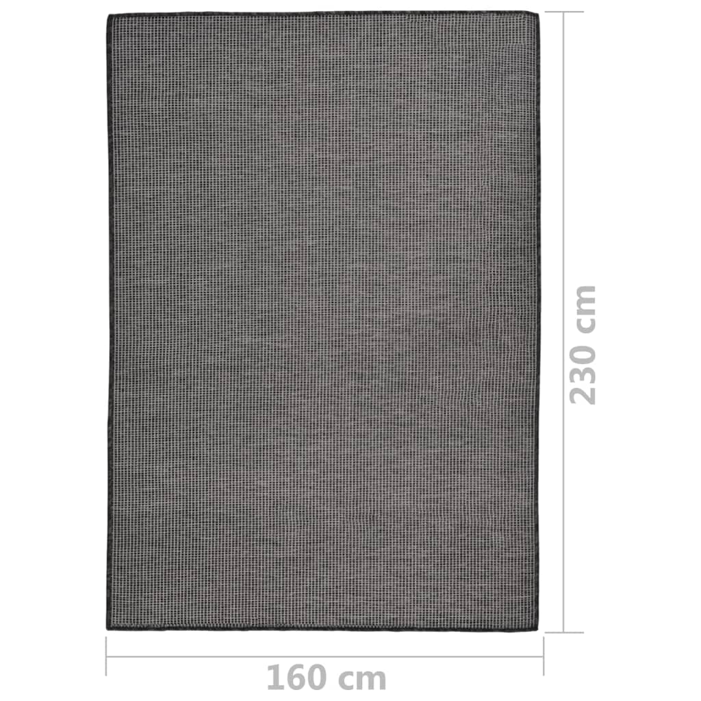 vidaXL Tapis d'extérieur tissé à plat 160x230 cm Gris