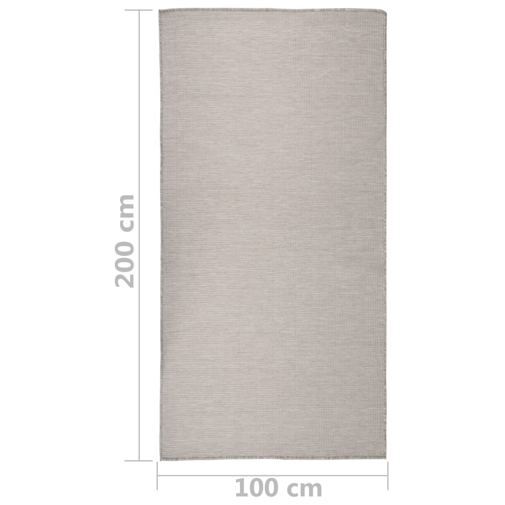 vidaXL Tapis d'extérieur tissé à plat 100x200 cm Gris clair