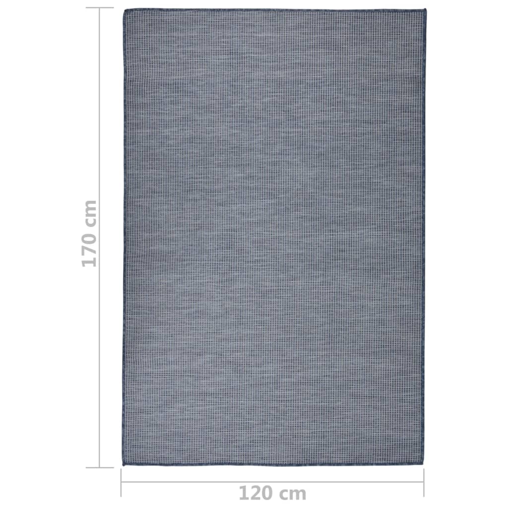 vidaXL Tapis d'extérieur tissé à plat 120x170 cm Bleu