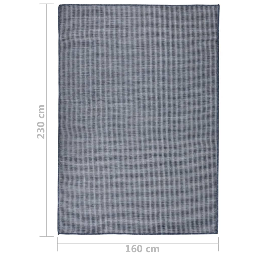 vidaXL Tapis d'extérieur tissé à plat 160x230 cm Bleu