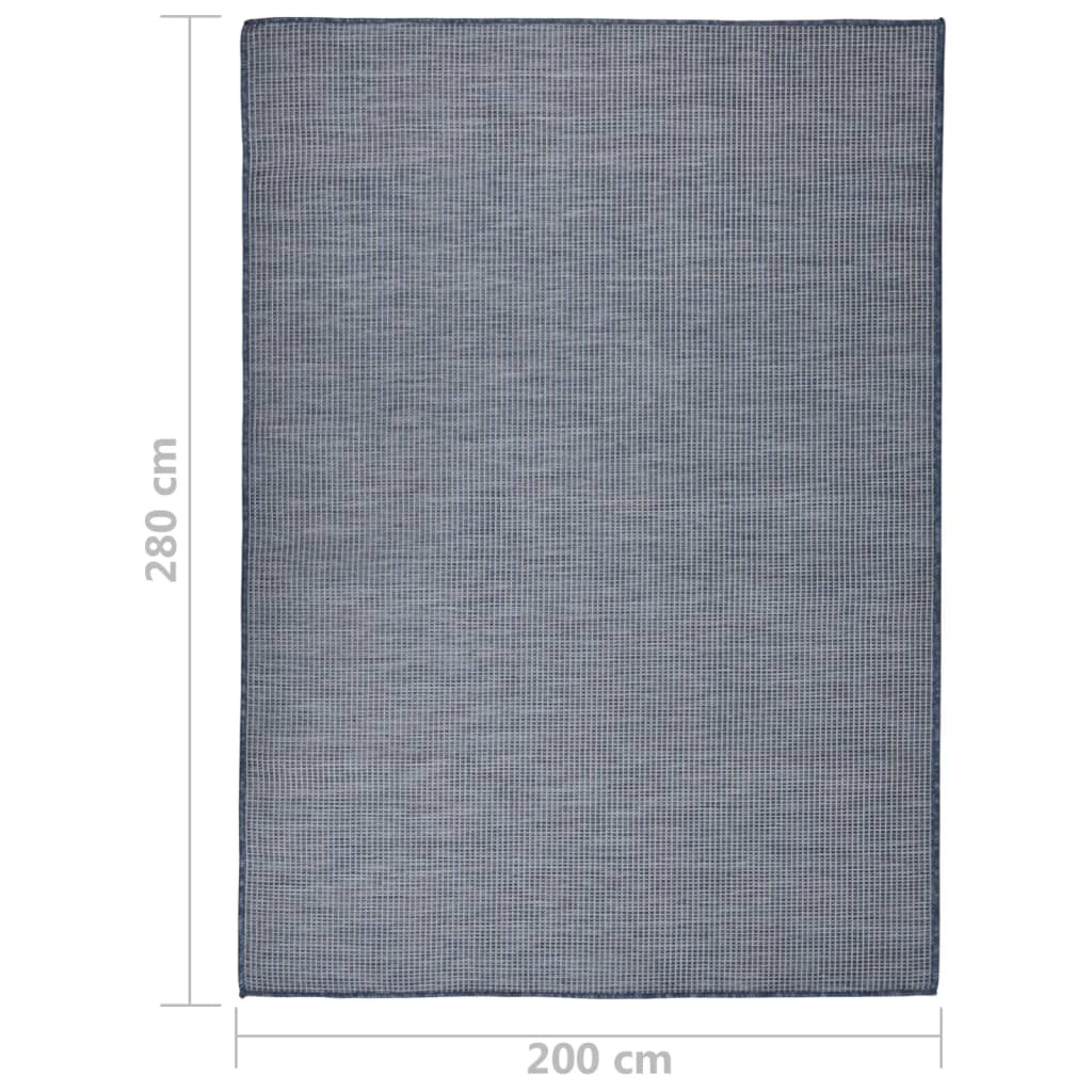 vidaXL Tapis d'extérieur tissé à plat 200x280 cm Bleu