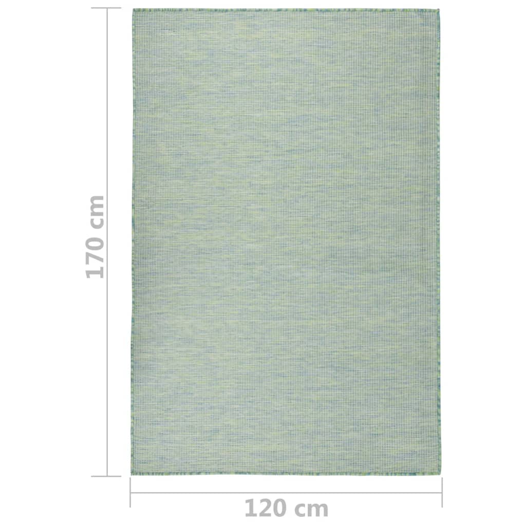 vidaXL Tapis d'extérieur tissé à plat 120x170 cm Turquoise