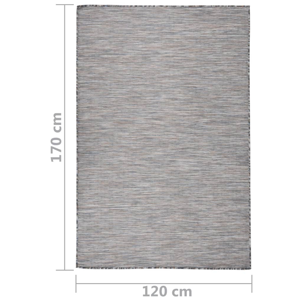 vidaXL Outdoor-Teppich Flachgewebe 120x170 cm Braun und Blau