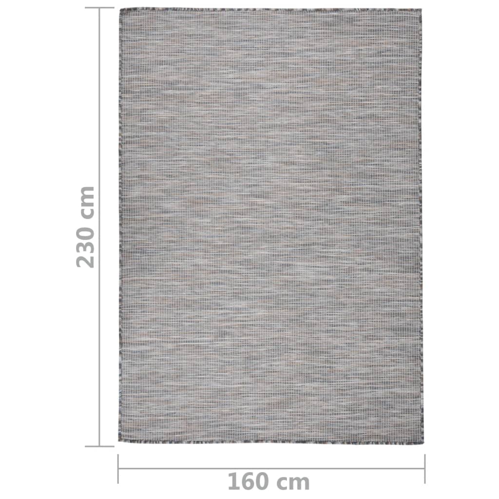 vidaXL Outdoor-Teppich Flachgewebe 160x230 cm Braun und Blau