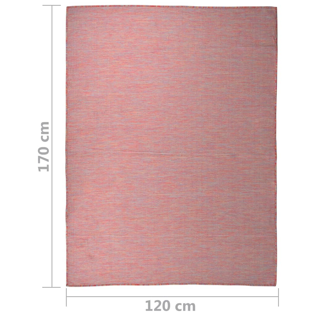 vidaXL Tapis d'extérieur tissé à plat 120x170 cm Rouge