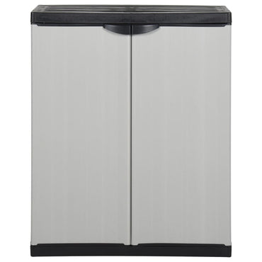 vidaXL Garten-Lagerschrank mit 1 Boden Grau und Schwarz 68x40x85 cm