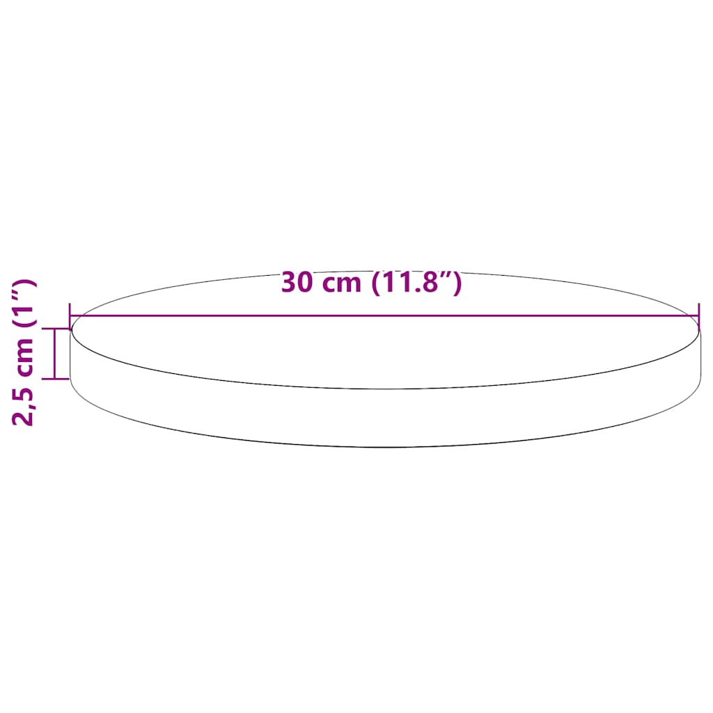 vidaXL Dessus de table rond Ø 30x2,5 cm Bois de pin massif Blanc