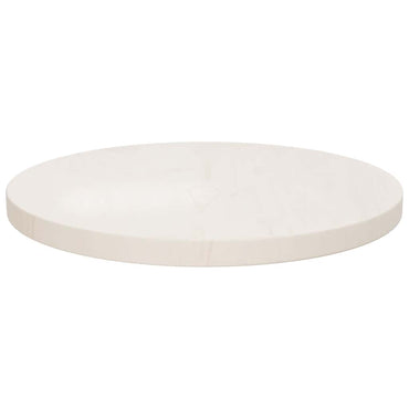 vidaXL Plateau de table Blanc Ø40x2,5 cm Bois de pin massif