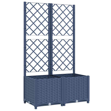 vidaXL Garten-Pflanzgefäß mit Spalier Blaugrau 80 x 40 x 136 cm PP