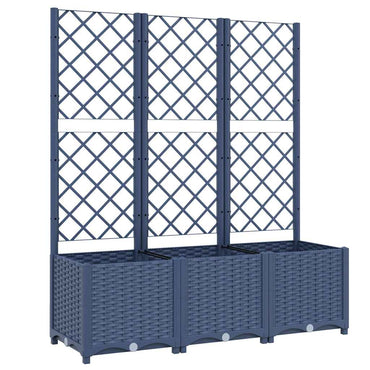 vidaXL Pflanzkübel mit Spalier Blaugrau 120x40x136 cm PP