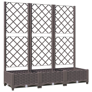 vidaXL Jardinière avec treillis Marron 120 x 40 x 121,5 cm PP