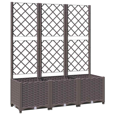 vidaXL Garten-Pflanzgefäß mit Spalier Braun 120 x 40 x 136 cm PP