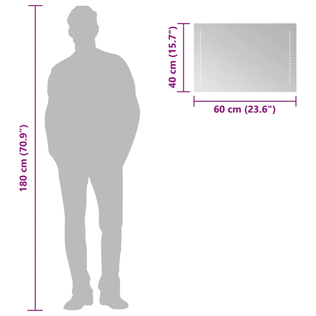 LED-Badspiegel 60x40 cm