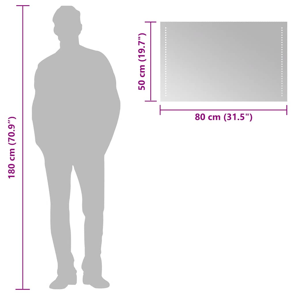 LED-Badspiegel 80x50 cm