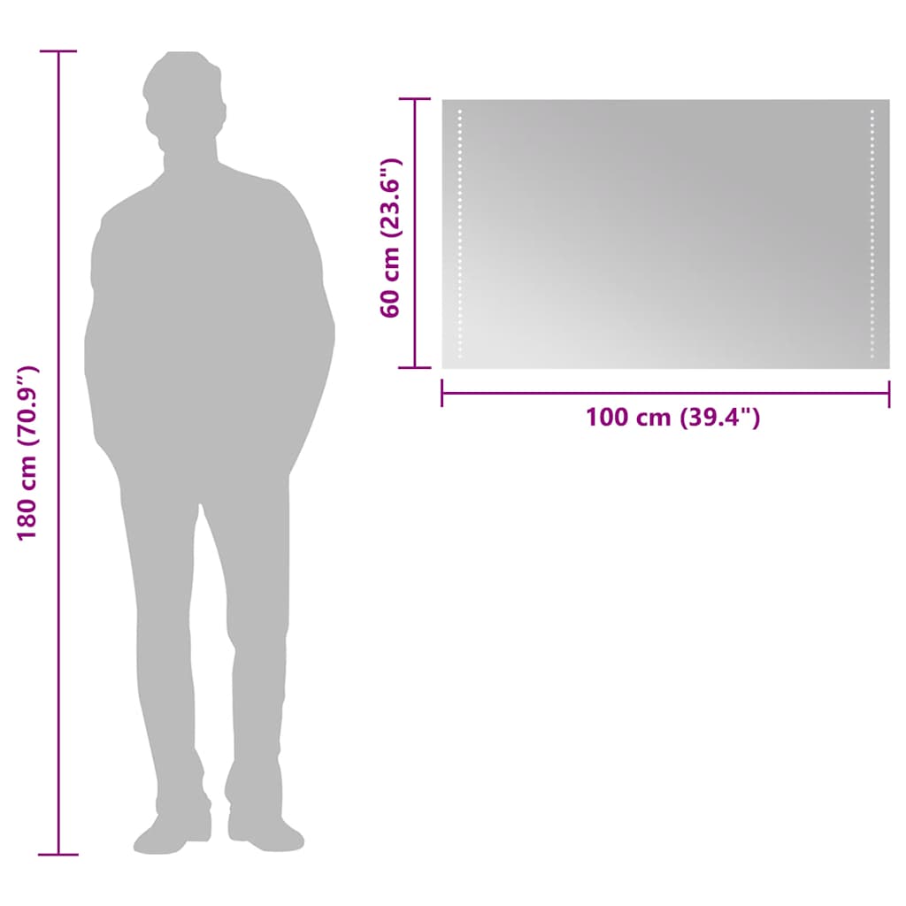 LED-Badspiegel 100x60 cm