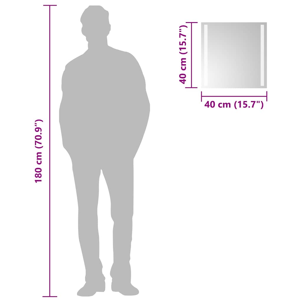 LED-Badspiegel 40x40 cm