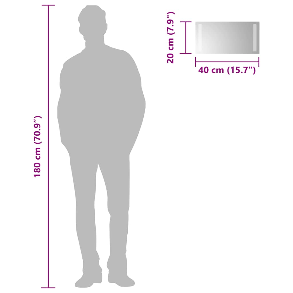 LED-Badspiegel 40x20 cm