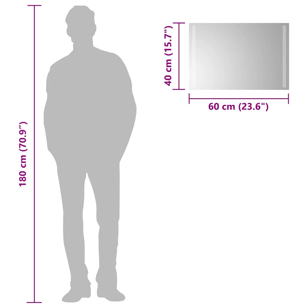 LED-Badspiegel 60x40 cm