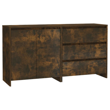 vidaXL Buffet 2 pièces en bois d'ingénierie chêne fumé