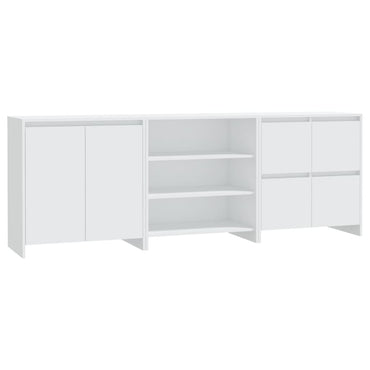 vidaXL Ensemble de 3 buffets blanc en bois d'ingénierie