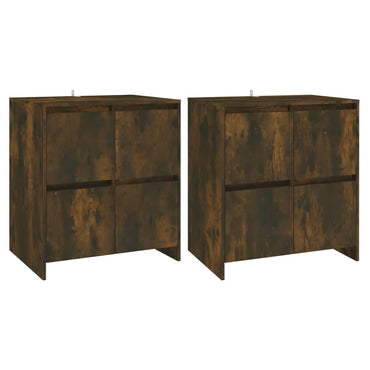 vidaXL Sideboards 2 Stk. Räuchereiche 70x41x75 cm Holzwerkstoff