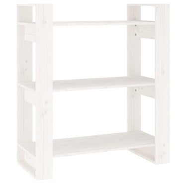 vidaXL Bücherregal/Raumteiler Weiß 80x35x91 cm Massivholz Kiefer