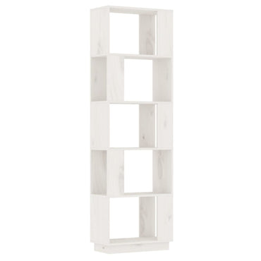 vidaXL Bücherregal/Raumteiler Weiß 51x25x163,5 cm Massivholz Kiefer