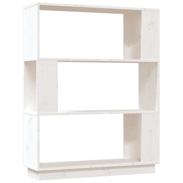 vidaXL Bücherregal/Raumteiler Weiß 80x25x101 cm Massivholz Kiefer