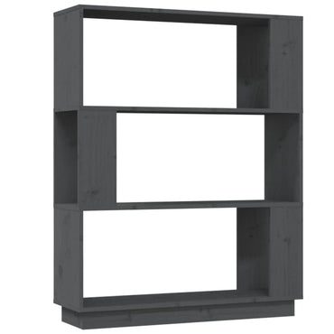 vidaXL Bücherregal/Raumteiler Grau 80x25x101 cm Massivholz Kiefer