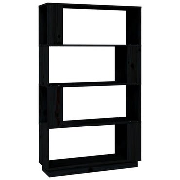 vidaXL Bücherregal/Raumteiler Schwarz 80x25x132 cm Massivholz Kiefer