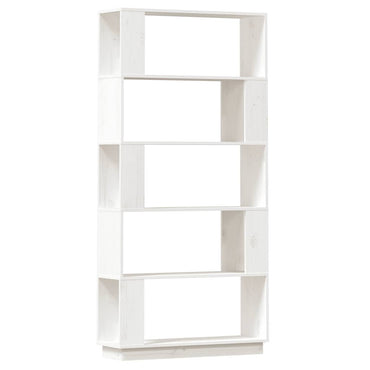 vidaXL Bücherregal/Raumteiler Weiß 80x25x163,5 cm Massivholz Kiefer