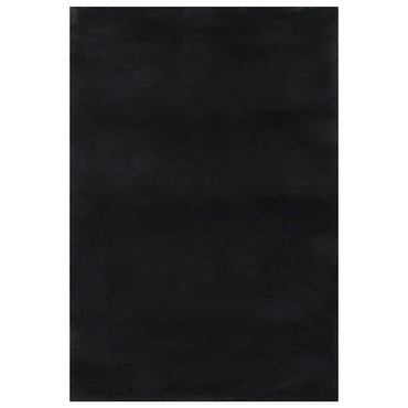 vidaXL Teppich Waschbar Flauschig Kurzflor 160x230 Rutschfest Schwarz