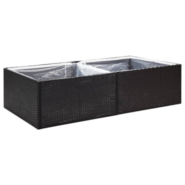 vidaXL Jardinière noire 157x80x40 cm Résine tressée