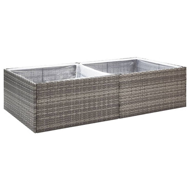 vidaXL Pflanzkübel Grau 157x80x40 cm Poly Rattan