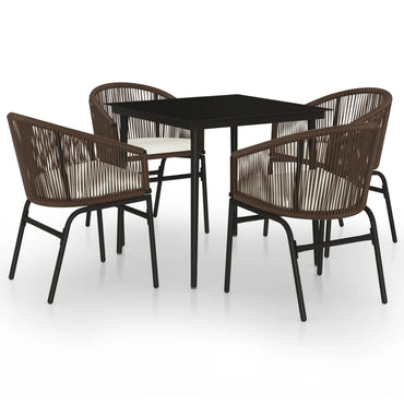 vidaXL Ensemble de salle à manger de jardin 5 pcs marron