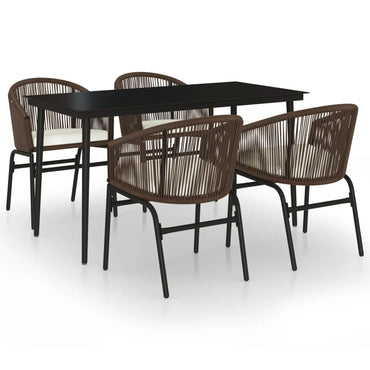 vidaXL Ensemble de salle à manger de jardin 5 pcs marron