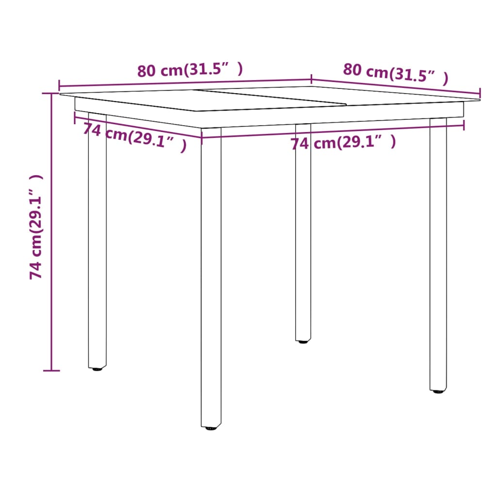 vidaXL Ensemble de salle à manger de jardin 5 pièces avec coussins Marron