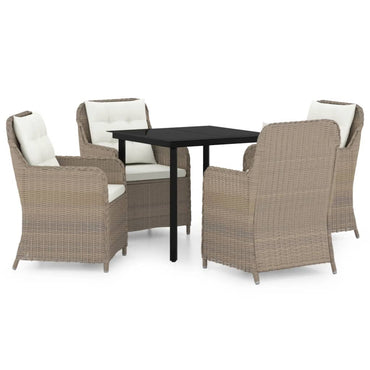 vidaXL Ensemble de salle à manger de jardin 5 pcs marron