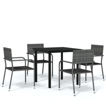 vidaXL 5-tlg. Garten-Essgruppe Grau