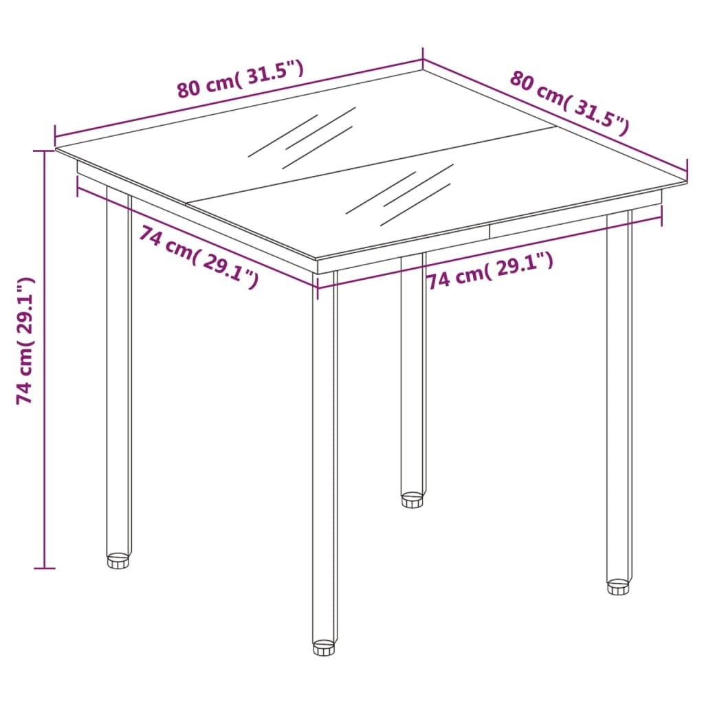 vidaXL Ensemble de salle à manger de jardin 5 pcs marron