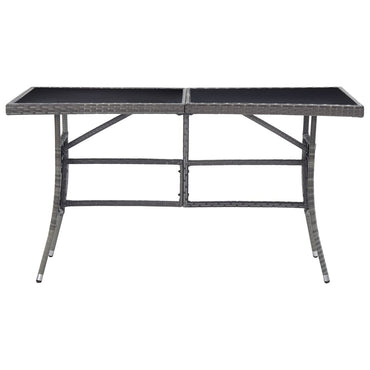 vidaXL Gartentisch Grau 140 x 80 x 74 cm Poly Rattan