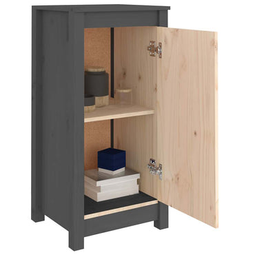vidaXL Commodes 2 pcs Gris 39x35x80 cm Bois de pin massif