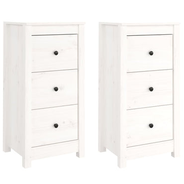 vidaXL Commodes 2 pcs Blanc 40x35x80 cm Bois de pin massif