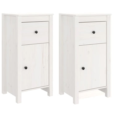 vidaXL Commodes 2 pcs Blanc 40x35x80 cm Bois de pin massif